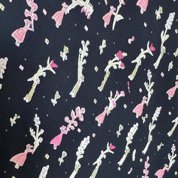 90s Vintage Flower 100% Rayon Short Cap Sleeve Bias Cut Maxi Dress Plus Size 16 - Picture 8 of 12